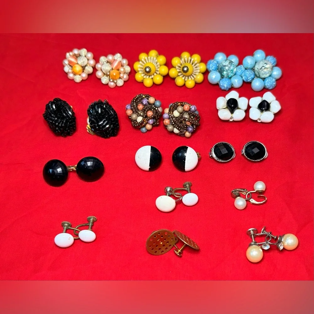 Vintage clip on earring lot West Germany and Japan